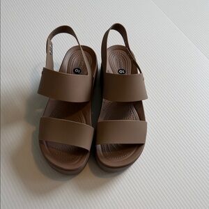 CROCS Brown Slingback Platform Sandals